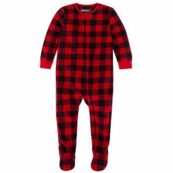 🆕Eddie Bauer Baby Sleepers in Buffalo Plaid! Comfy & Well Made! 12 MONTHS - Picture 3 of 11